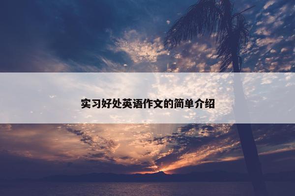 实习好处英语作文的简单介绍