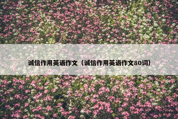 诚信作用英语作文（诚信作用英语作文80词）