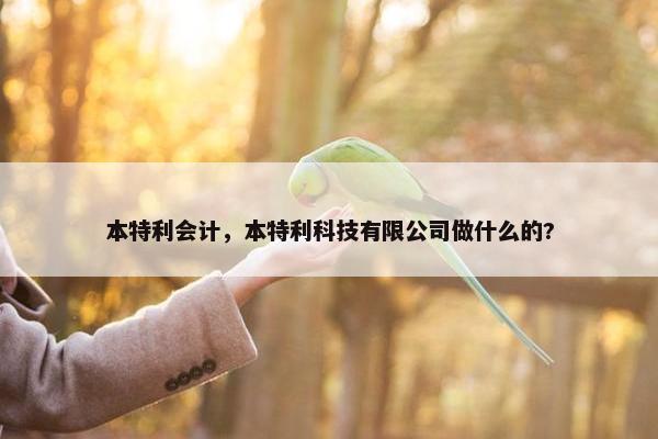 本特利会计，本特利科技有限公司做什么的?