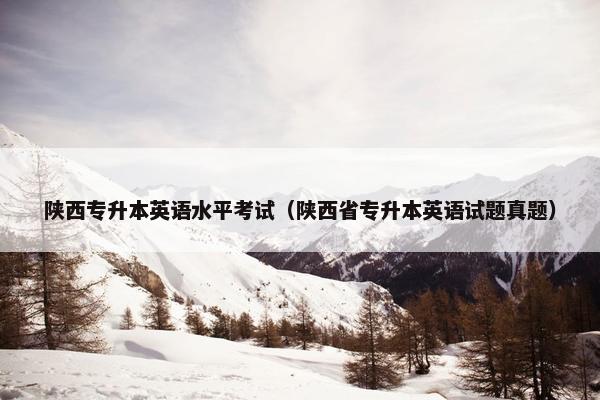 陕西专升本英语水平考试（陕西省专升本英语试题真题）
