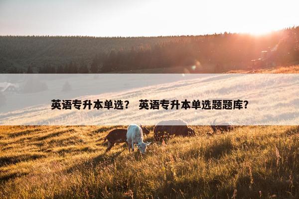 英语专升本单选？ 英语专升本单选题题库？