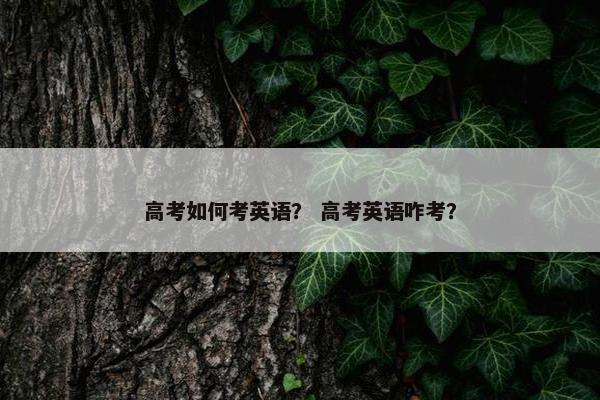 高考如何考英语？ 高考英语咋考？