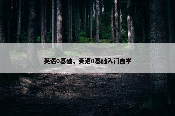 英语0基础，英语0基础入门自学