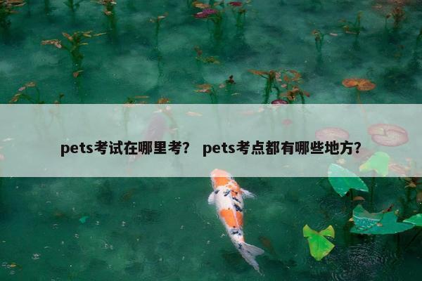 pets考试在哪里考？ pets考点都有哪些地方？