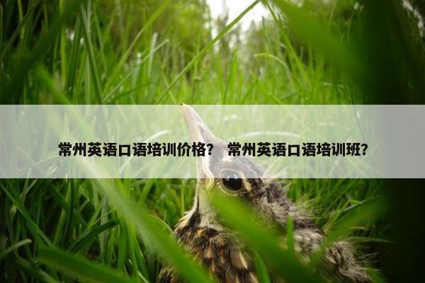 常州英语口语培训价格？ 常州英语口语培训班？
