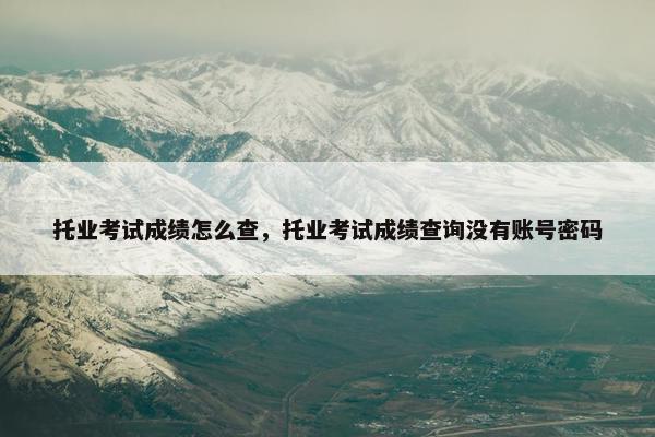 托业考试成绩怎么查，托业考试成绩查询没有账号密码