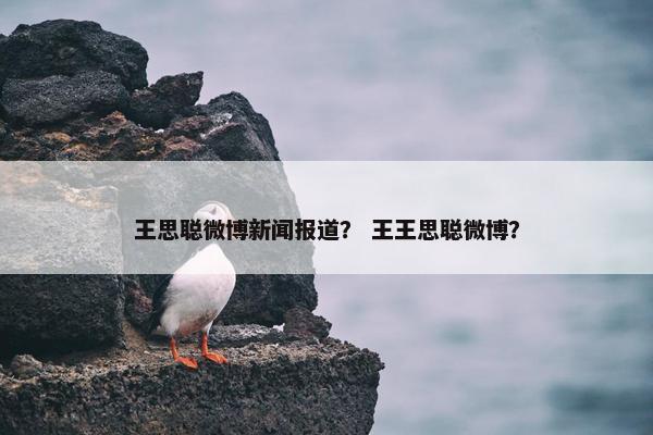 王思聪微博新闻报道？ 王王思聪微博？
