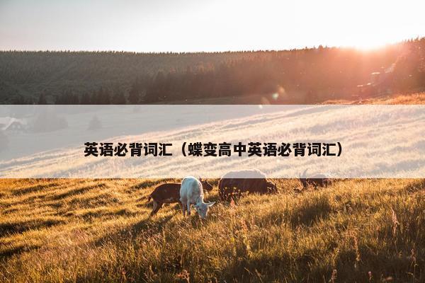 英语必背词汇（蝶变高中英语必背词汇）