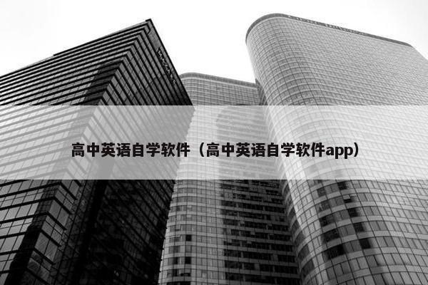 高中英语自学软件（高中英语自学软件app）