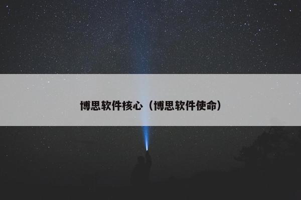 博思软件核心（博思软件使命）