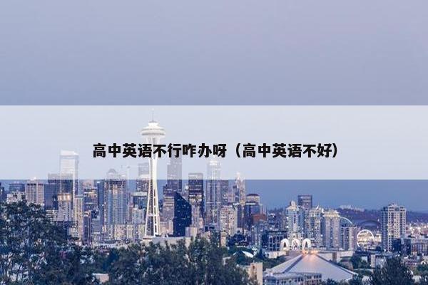 高中英语不行咋办呀（高中英语不好）