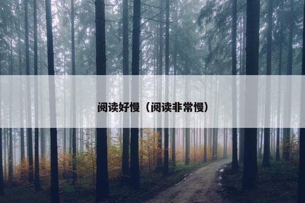 阅读好慢（阅读非常慢）