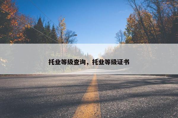 托业等级查询，托业等级证书