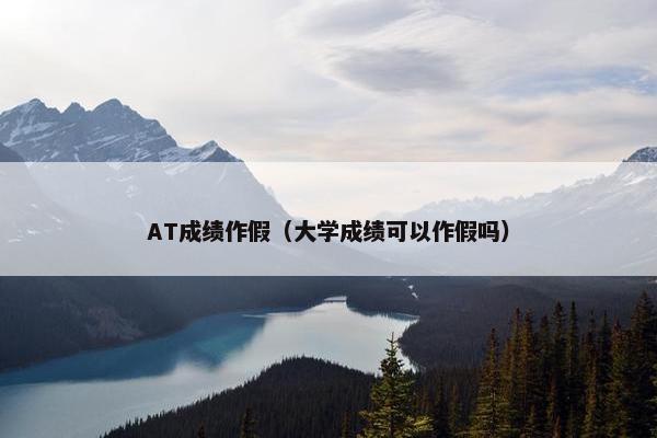 AT成绩作假（大学成绩可以作假吗）