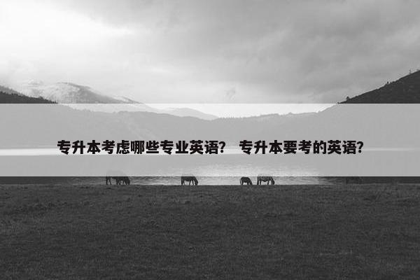 专升本考虑哪些专业英语？ 专升本要考的英语？