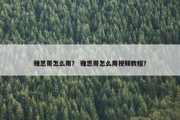 雅思哥怎么用？ 雅思哥怎么用视频教程？