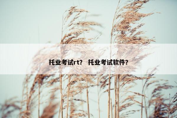 托业考试rt？ 托业考试软件？