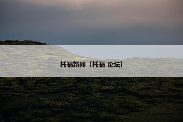 托福新闻（托福 论坛）