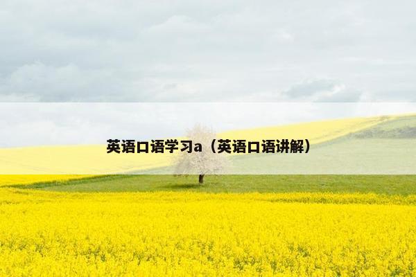 英语口语学习a（英语口语讲解）