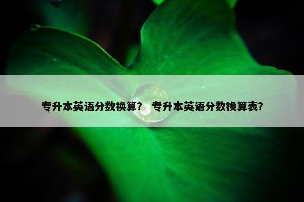 专升本英语分数换算？ 专升本英语分数换算表？