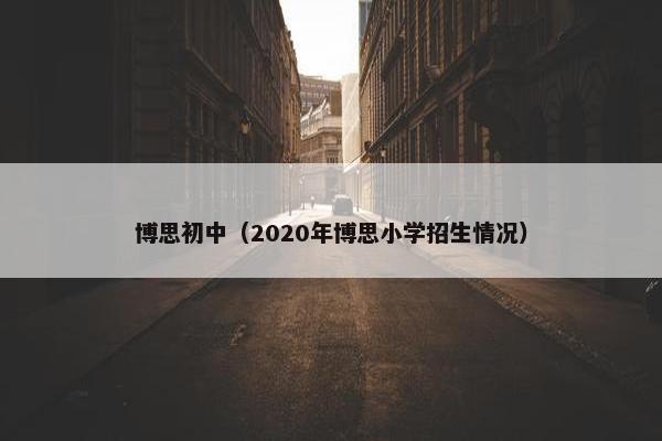 博思初中（2020年博思小学招生情况）