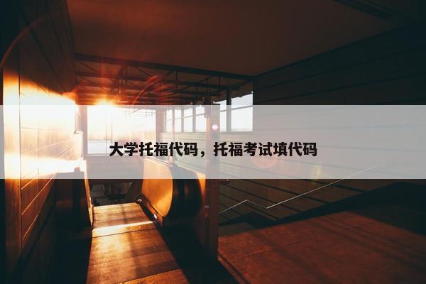 大学托福代码，托福考试填代码