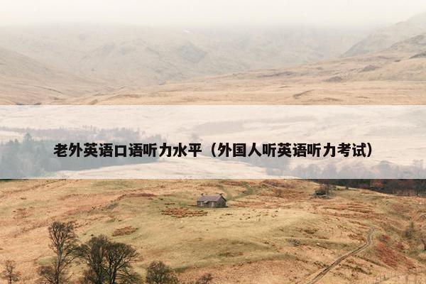 老外英语口语听力水平（外国人听英语听力考试）