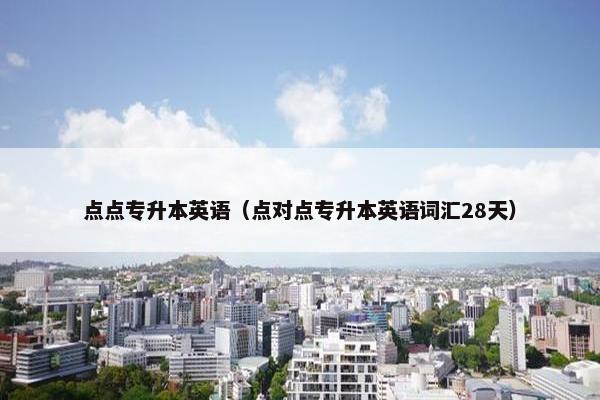 点点专升本英语（点对点专升本英语词汇28天）