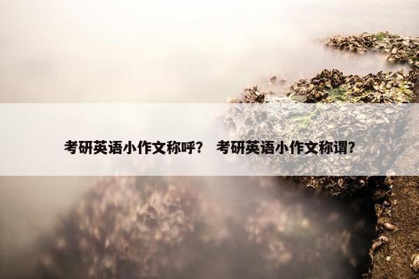 考研英语小作文称呼？ 考研英语小作文称谓？