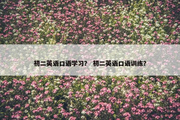 初二英语口语学习？ 初二英语口语训练？
