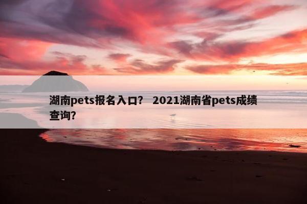 湖南pets报名入口？ 2021湖南省pets成绩查询？
