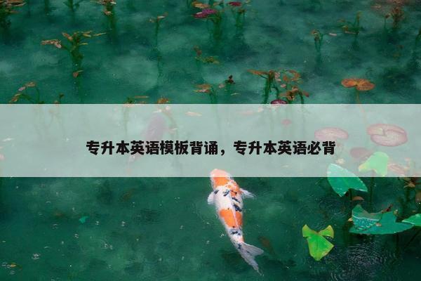 专升本英语模板背诵，专升本英语必背