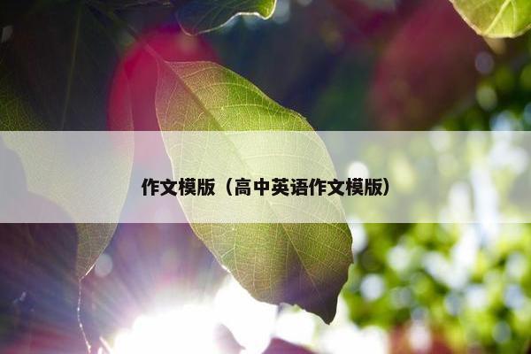 作文模版（高中英语作文模版）