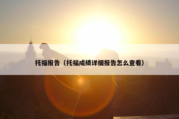托福报告（托福成绩详细报告怎么查看）