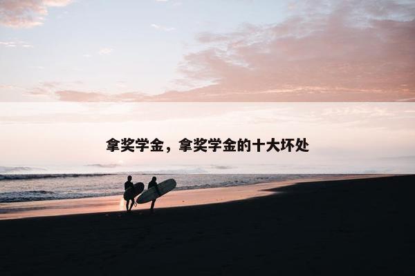 拿奖学金，拿奖学金的十大坏处