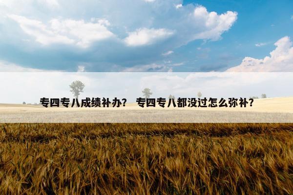 专四专八成绩补办？ 专四专八都没过怎么弥补？