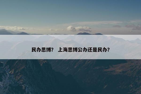 民办思博？ 上海思博公办还是民办？