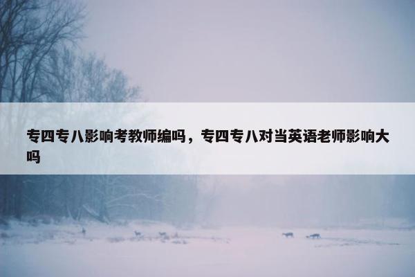 专四专八影响考教师编吗，专四专八对当英语老师影响大吗