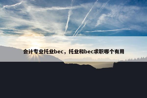 会计专业托业bec，托业和bec求职哪个有用