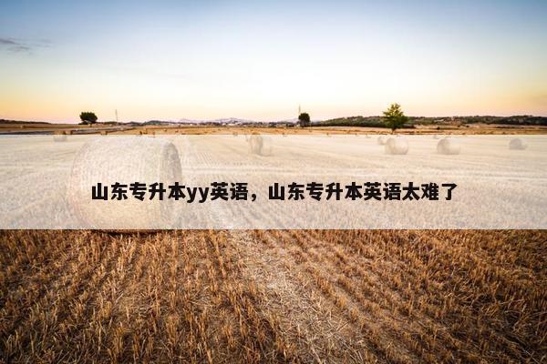山东专升本yy英语，山东专升本英语太难了