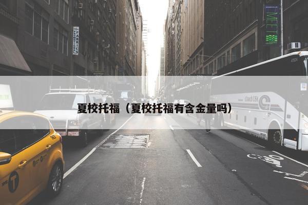 夏校托福（夏校托福有含金量吗）
