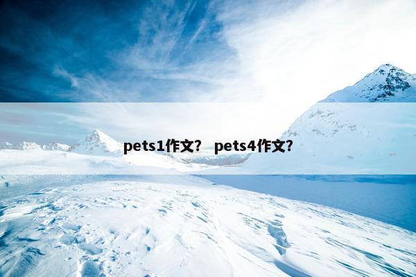 pets1作文？ pets4作文？