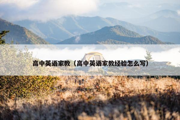 高中英语家教（高中英语家教经验怎么写）