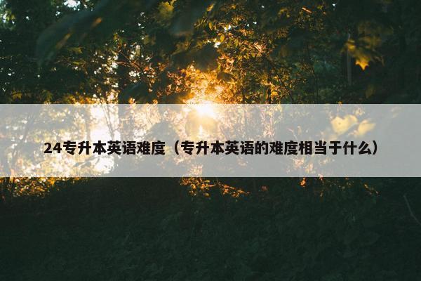 24专升本英语难度（专升本英语的难度相当于什么）