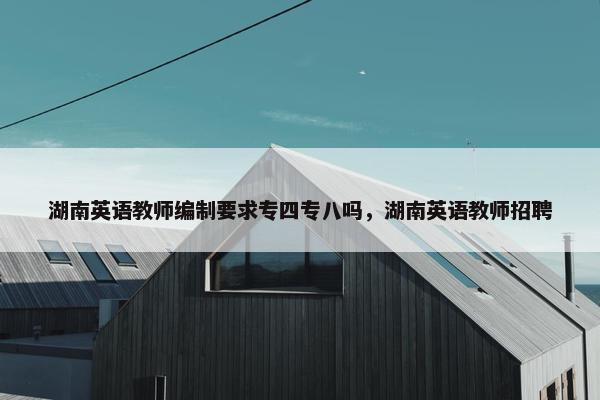 湖南英语教师编制要求专四专八吗，湖南英语教师招聘