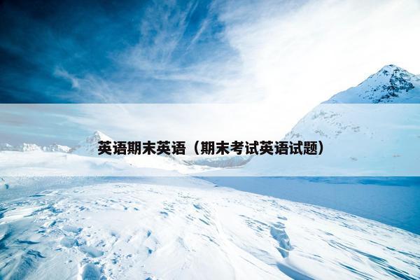 英语期末英语（期末考试英语试题）