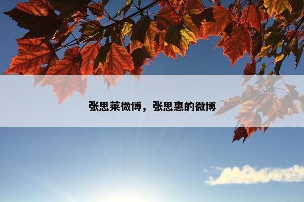 张思莱微博，张思惠的微博