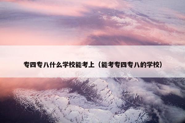 专四专八什么学校能考上（能考专四专八的学校）