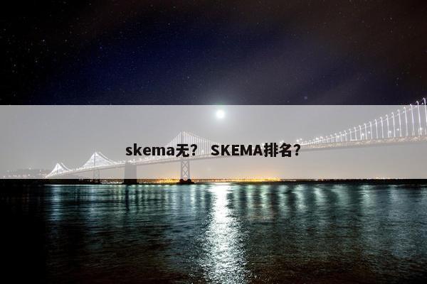 skema无？ SKEMA排名？