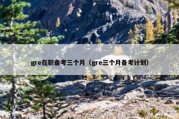 gre在职备考三个月（gre三个月备考计划）